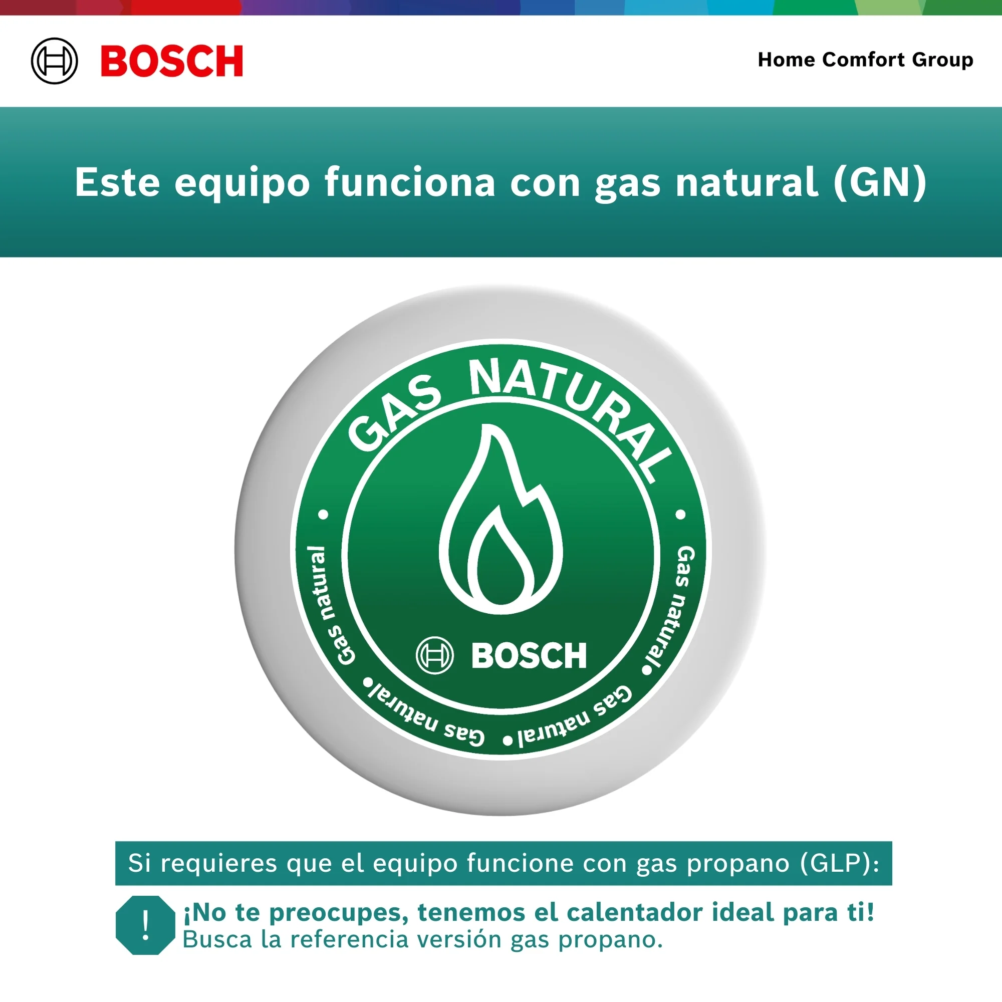 Calentador Bosch 5 litros etiqueta tipo de gas