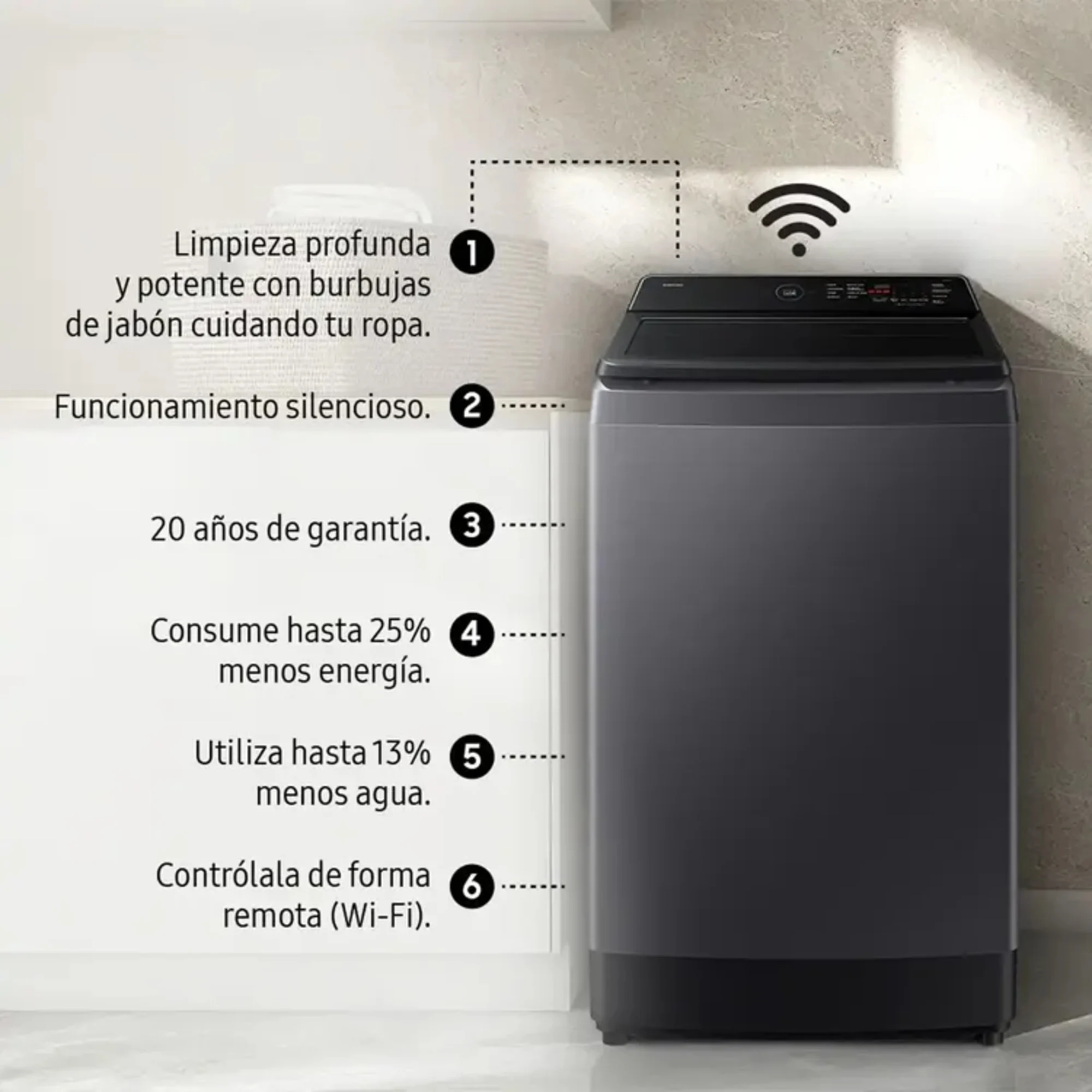 Lavadora Samsung Carga Superior 17 Kilos…