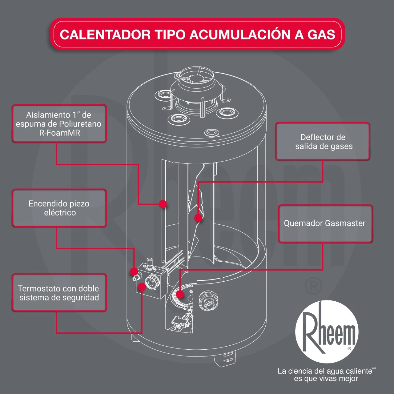 Componentes calentador a gas
