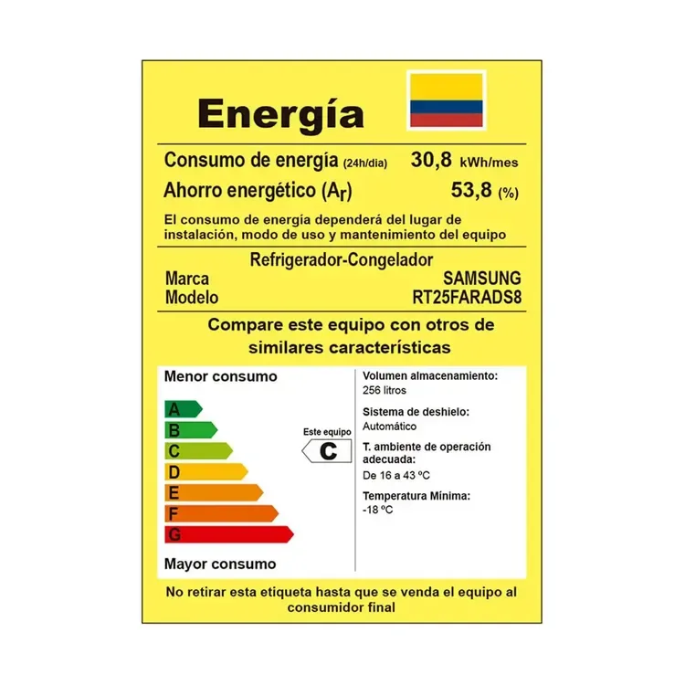 Nevera Samsung No Frost Congelador Superior 256…