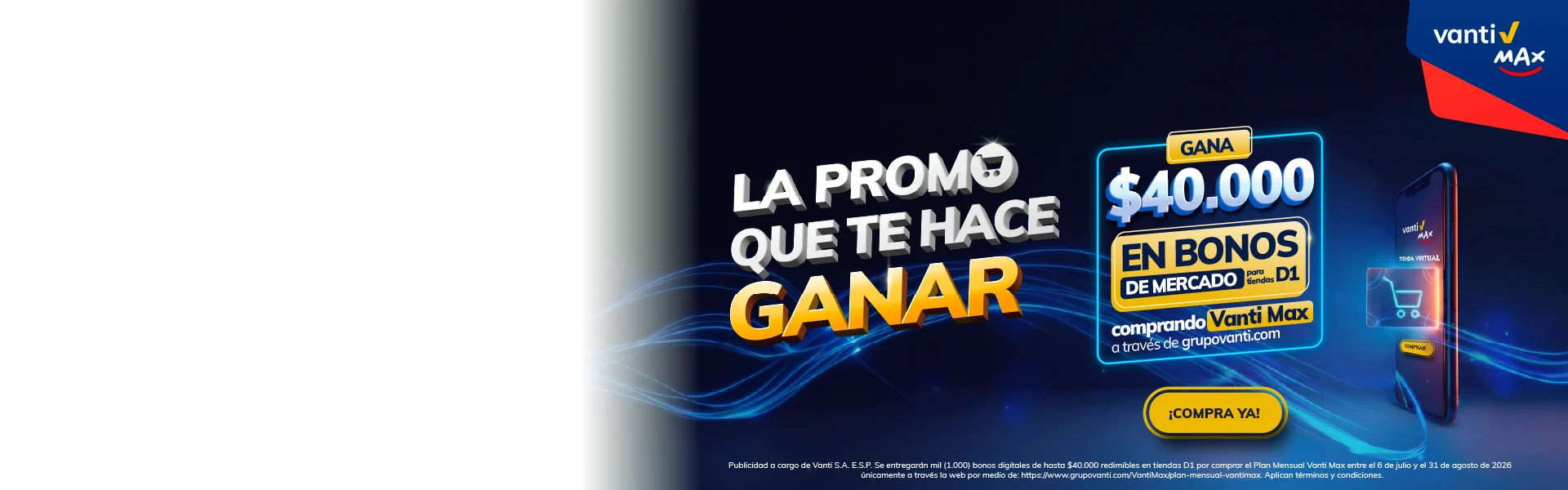 Slider Inicio Vanti Max - Tiendas D1