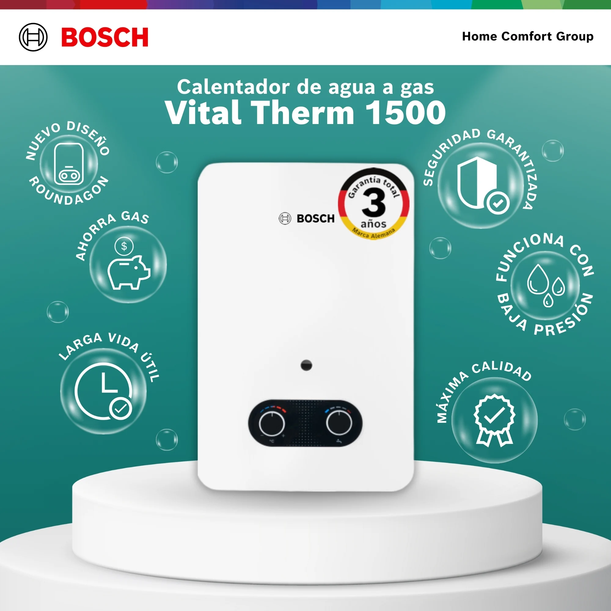 Calentador Bosch 5 litros detalle ilustrativo