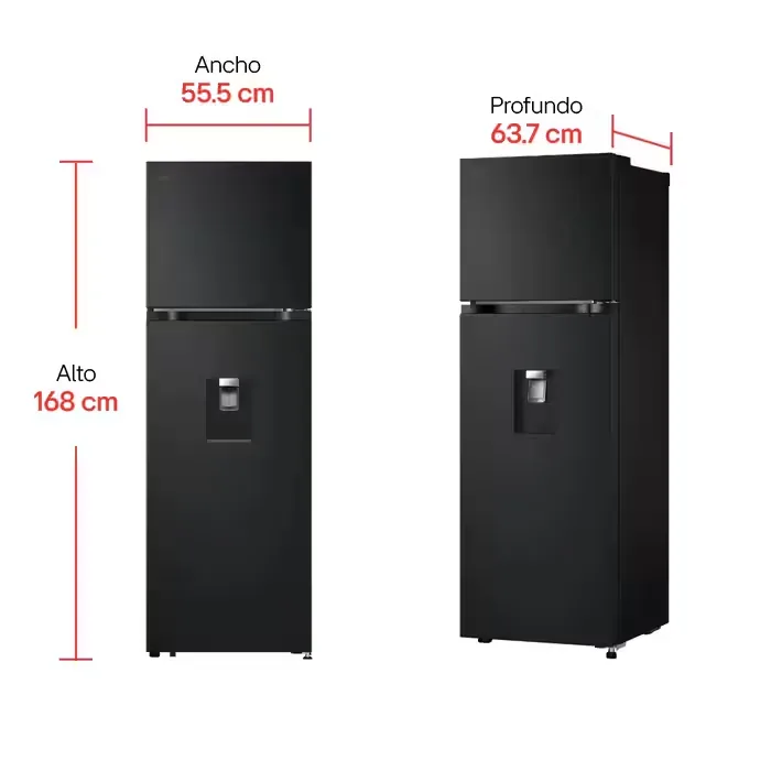 Nevera LG No Frost Congelador Superior 264 Litros VT26KPM Negra