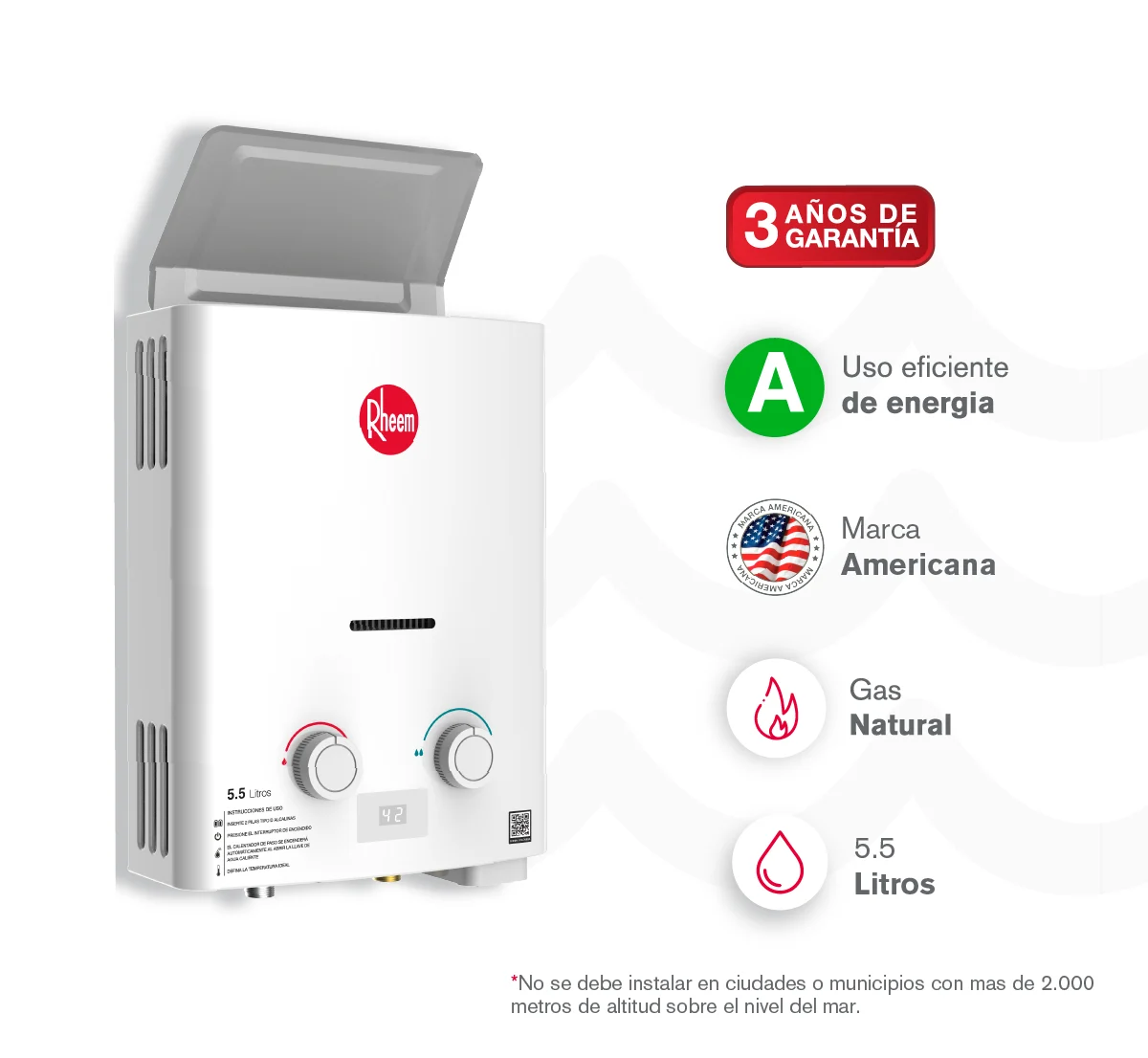 Garantía calentador Rheem 5.5 litros