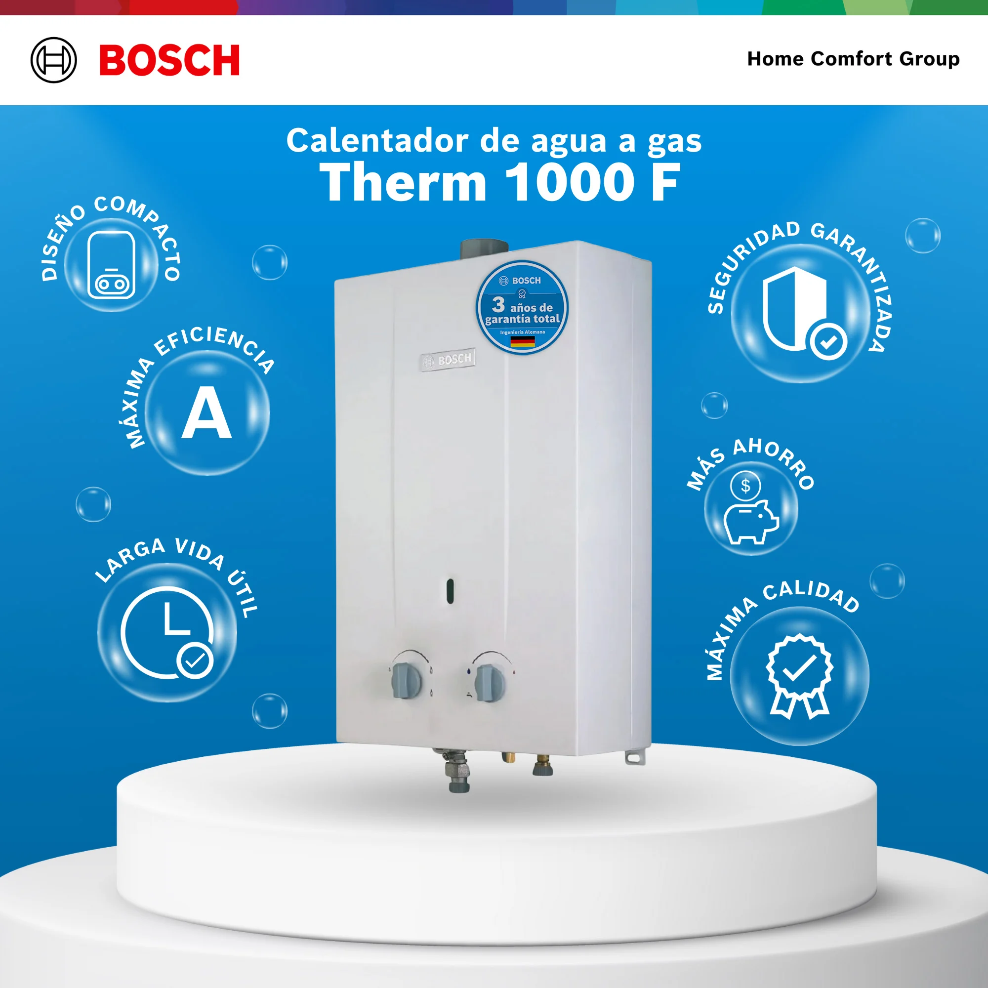 Calentador Bosch 6 litros tiro forzado