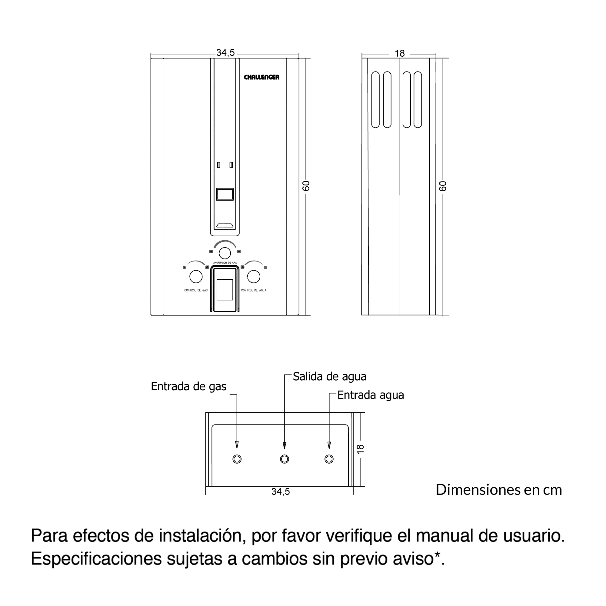 Calentador Challenger negro compacto