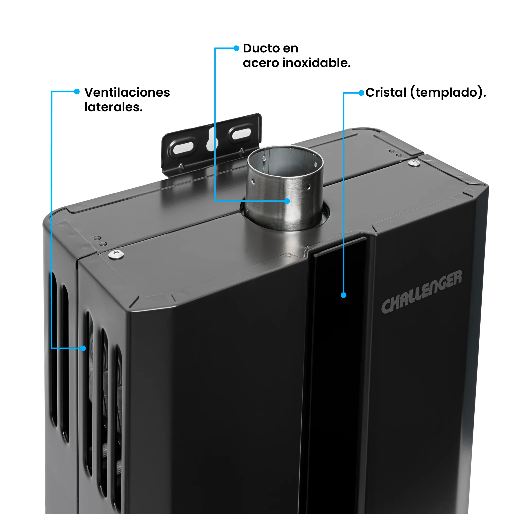 Vista detalle conexiones calentador