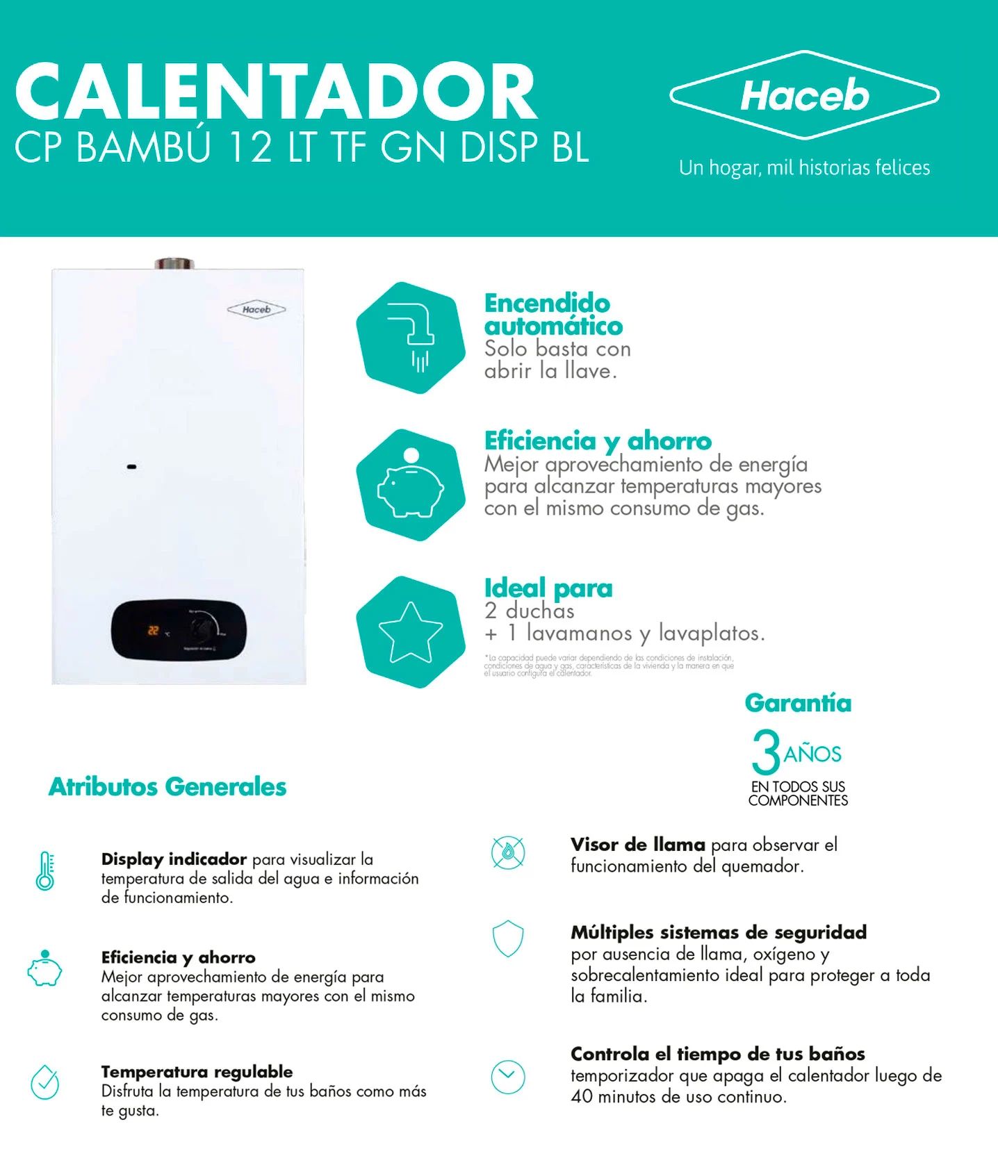 Calentador de agua a gas natural 