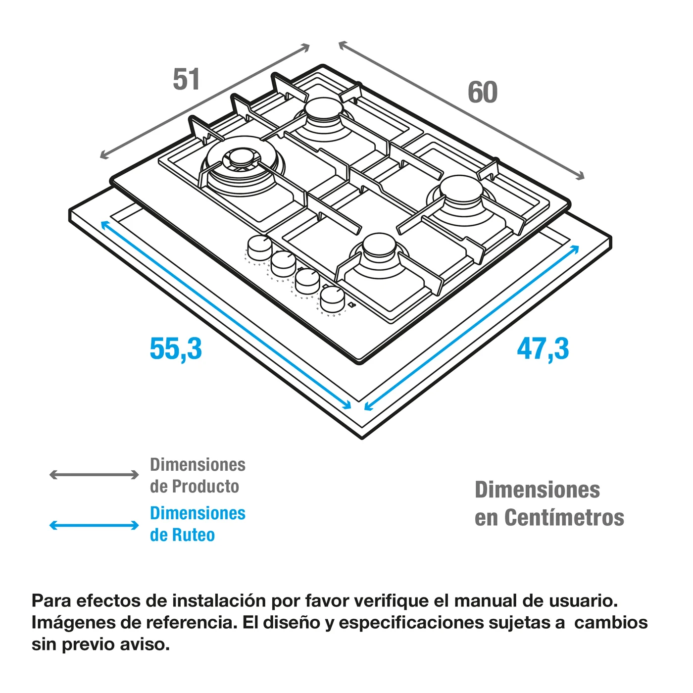 Medidas estufa 4 puestos 