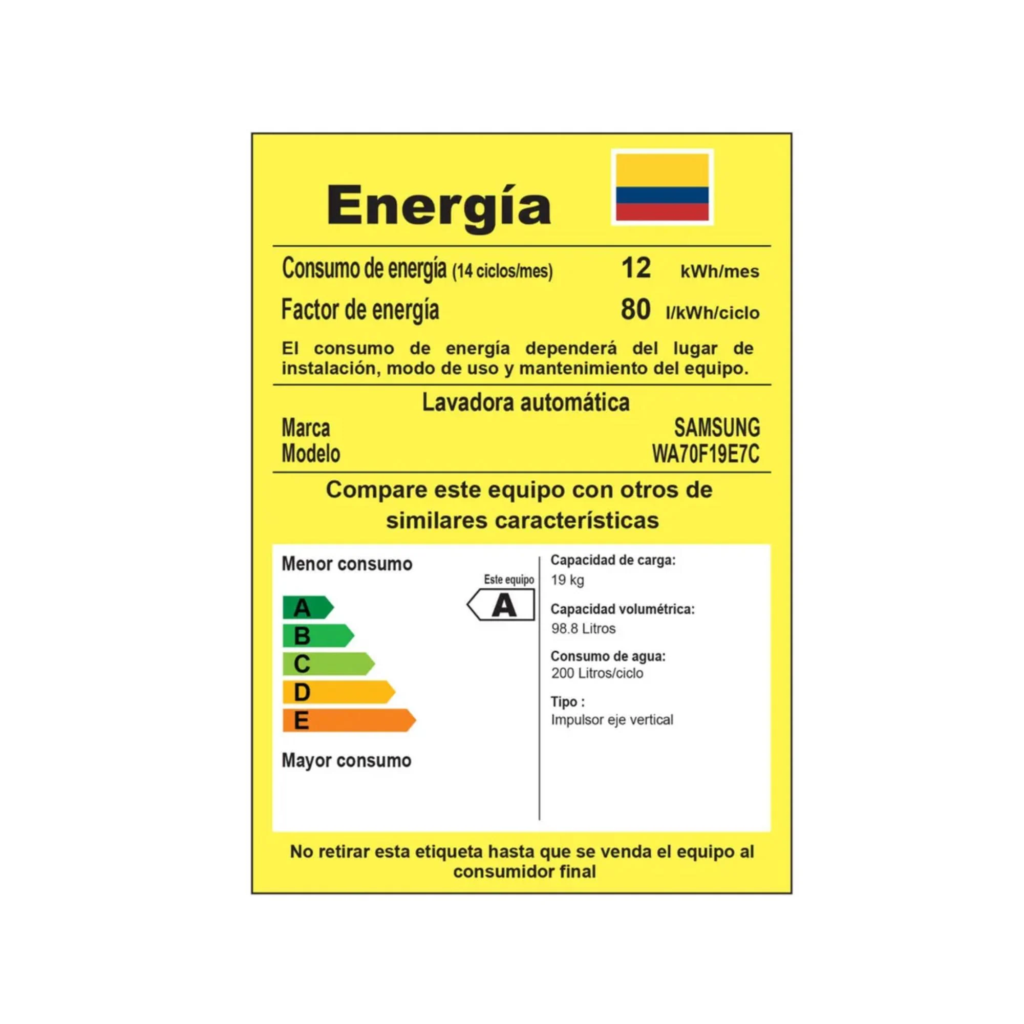 Lavadora Samsung Carga Superior 19 Kilos…