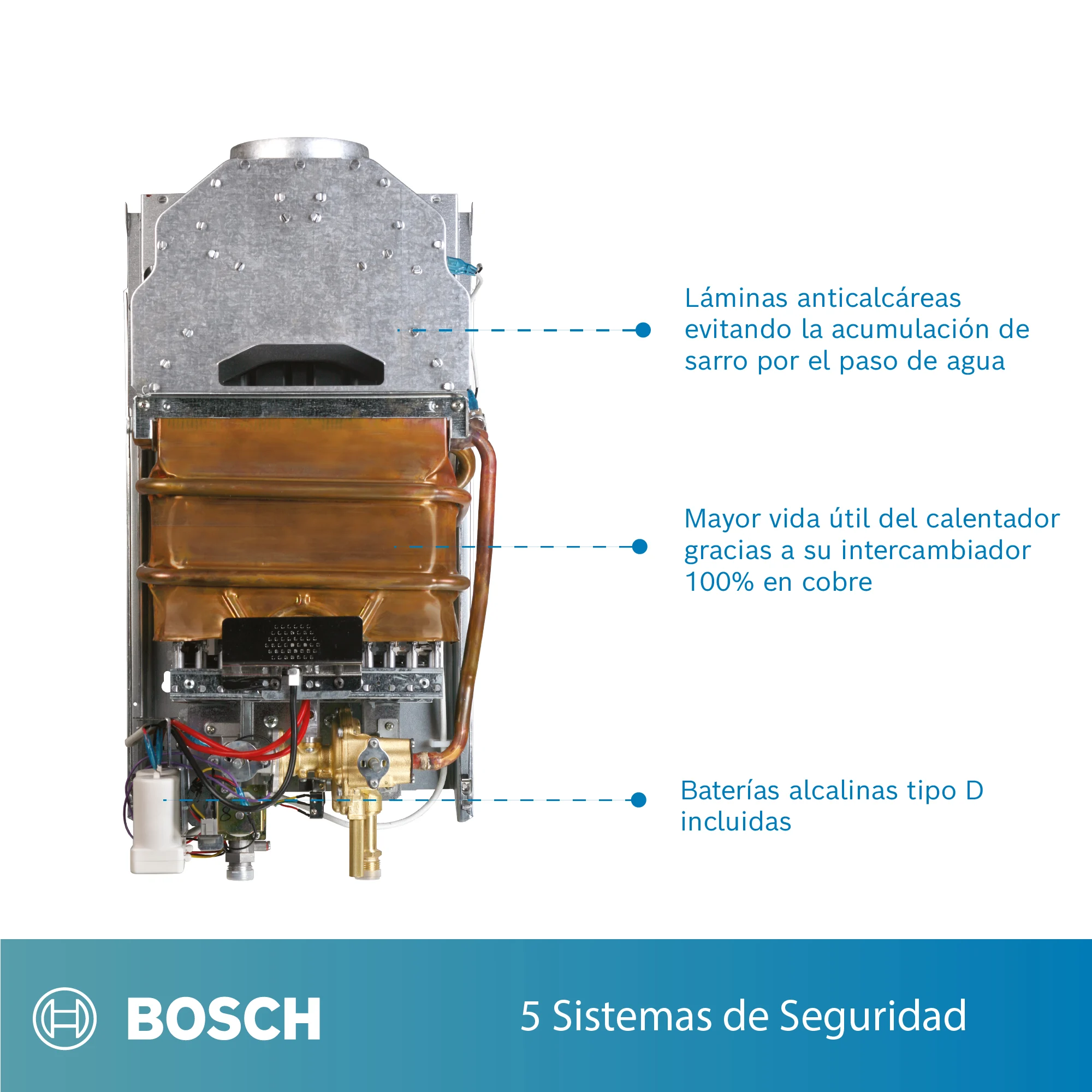 Calentador de paso Bosch 13 litros - Tiro Natural - Therm 2200 - Gas Natural  - Grupo Vanti