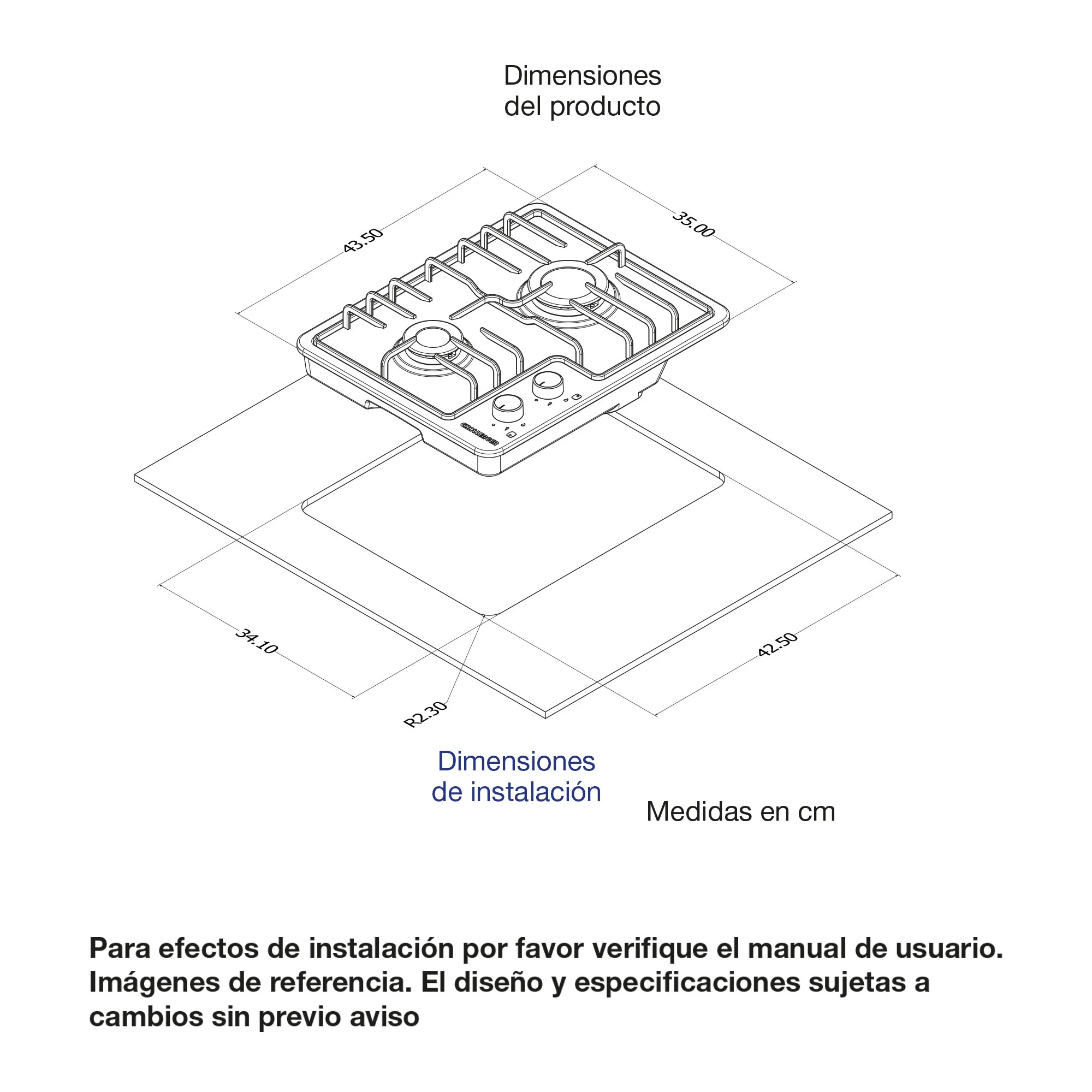 Medidas estufa 3 puestos challenger