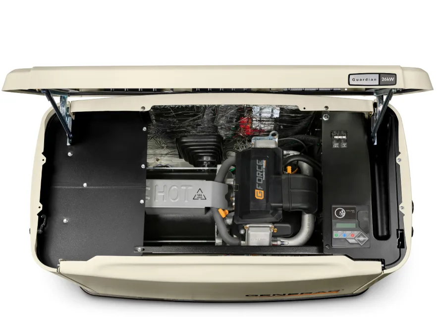 Planta eléctrica estacionaria de uso residencial a gas de 26 kw + transferencia