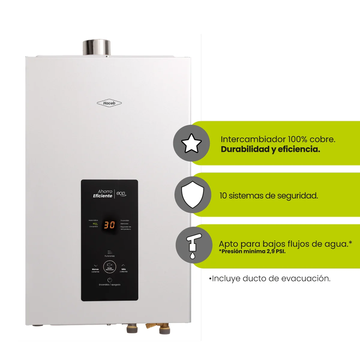 Beneficios y bajo consumo del calentador Haceb 15 litros tiro forzado