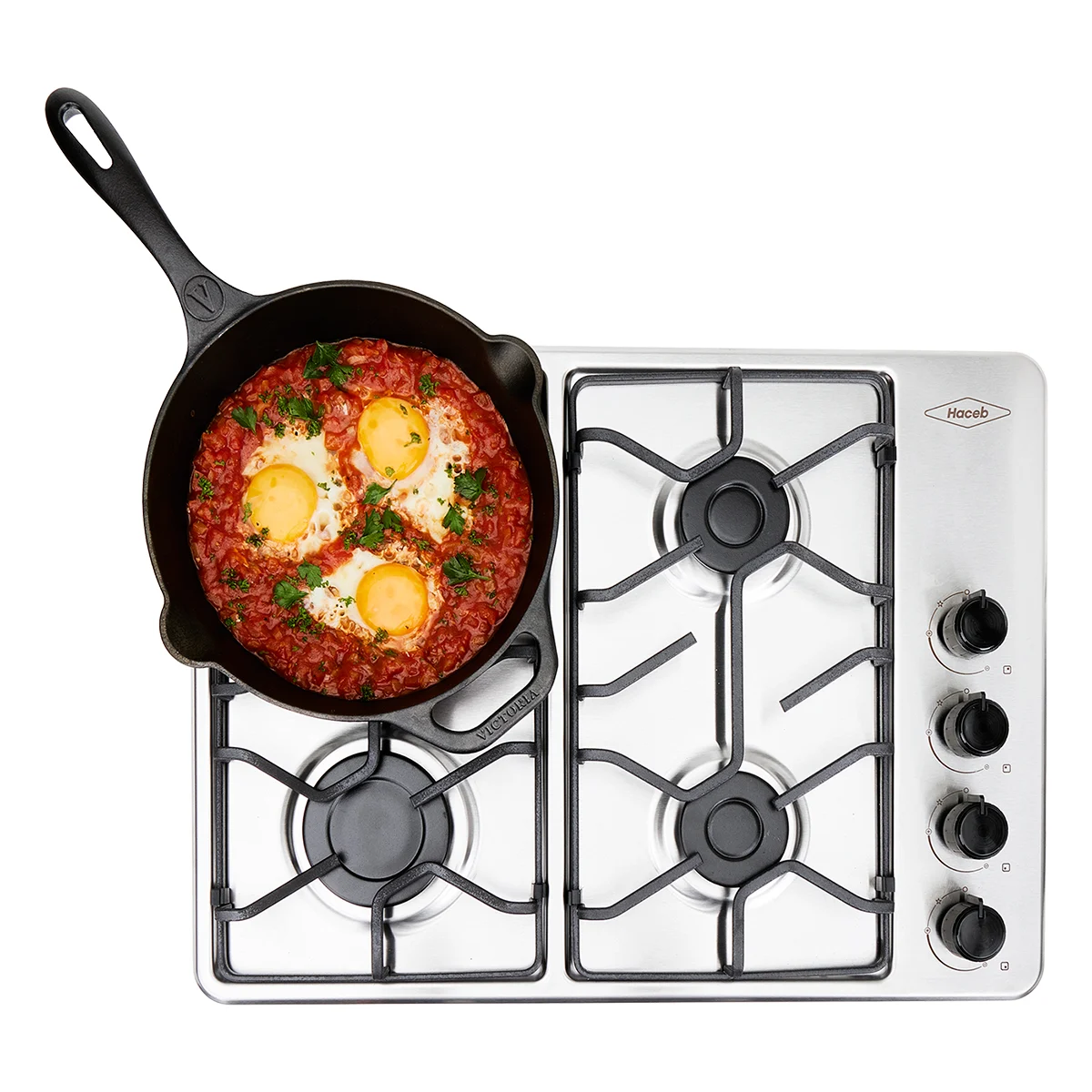 Vista superior estufa 4 puestos 