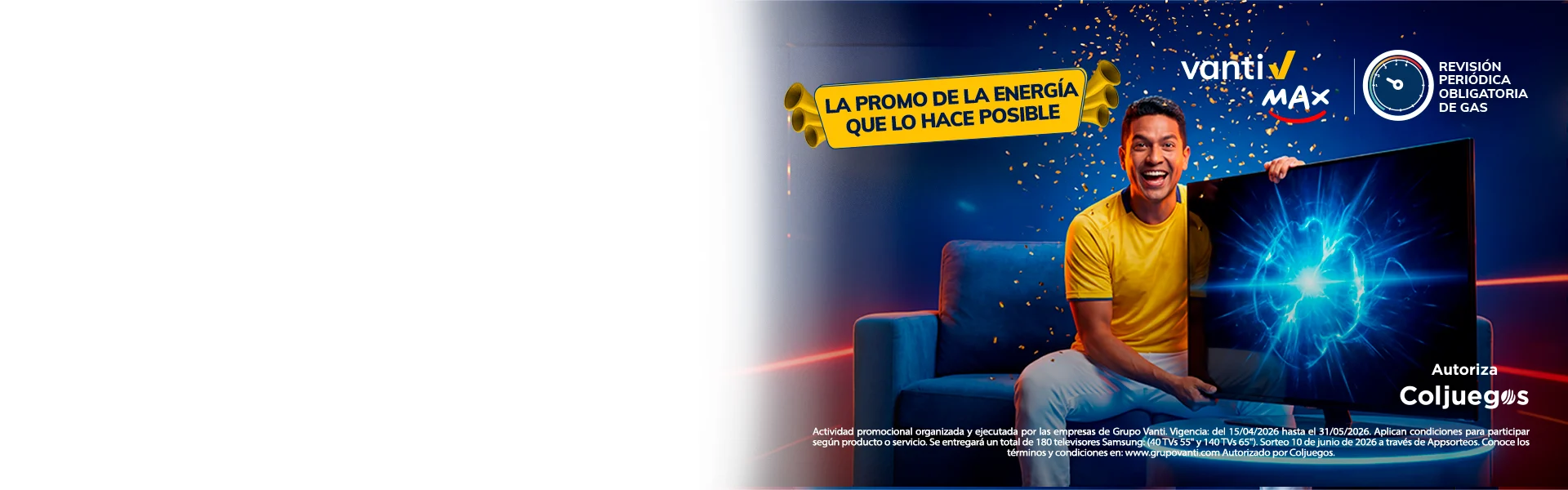 Slider Inicio Vanti Max - La promo de la energía…