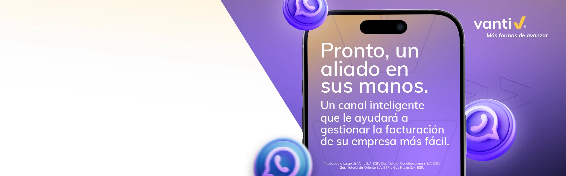 Banner: Muy pronto, tu facturación a un mensaje de distancia.