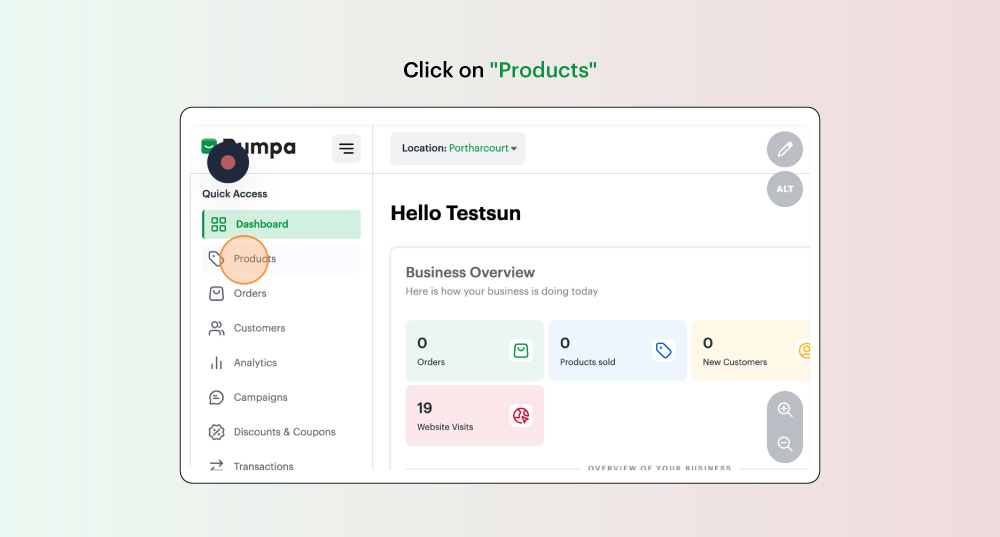 Exporting product data on the Bumpa app