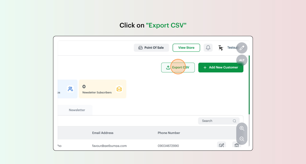 Exporting customer data on your Bumpa app