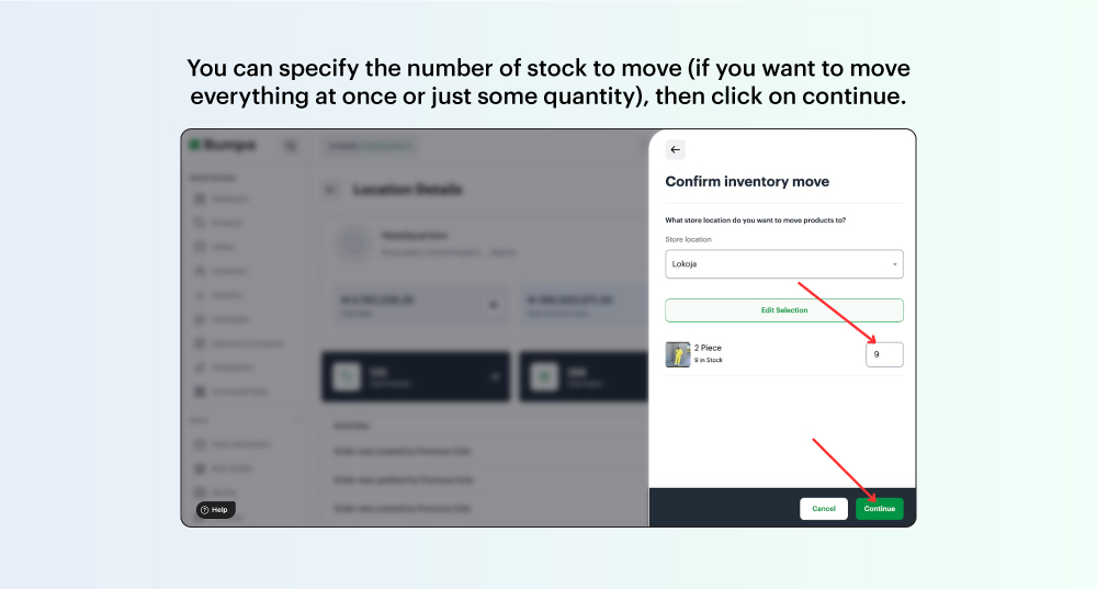 Moving products across locations on your Bumpa app