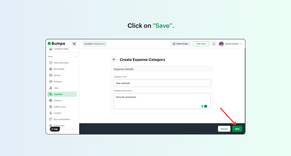 How to create an expense category