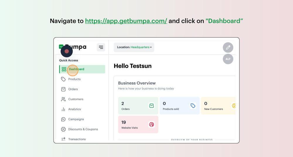 Campaign analytics on the Bumpa app