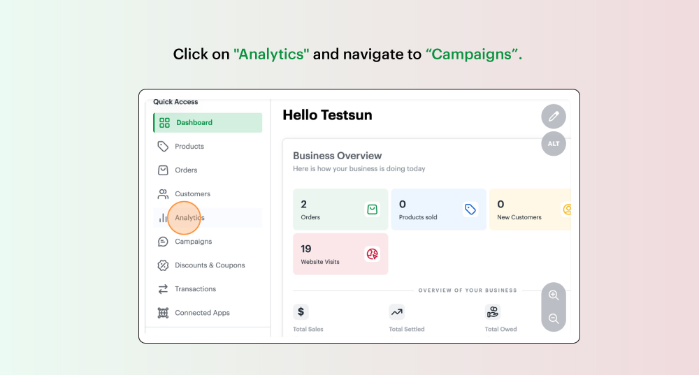 Campaign analytics on the Bumpa app