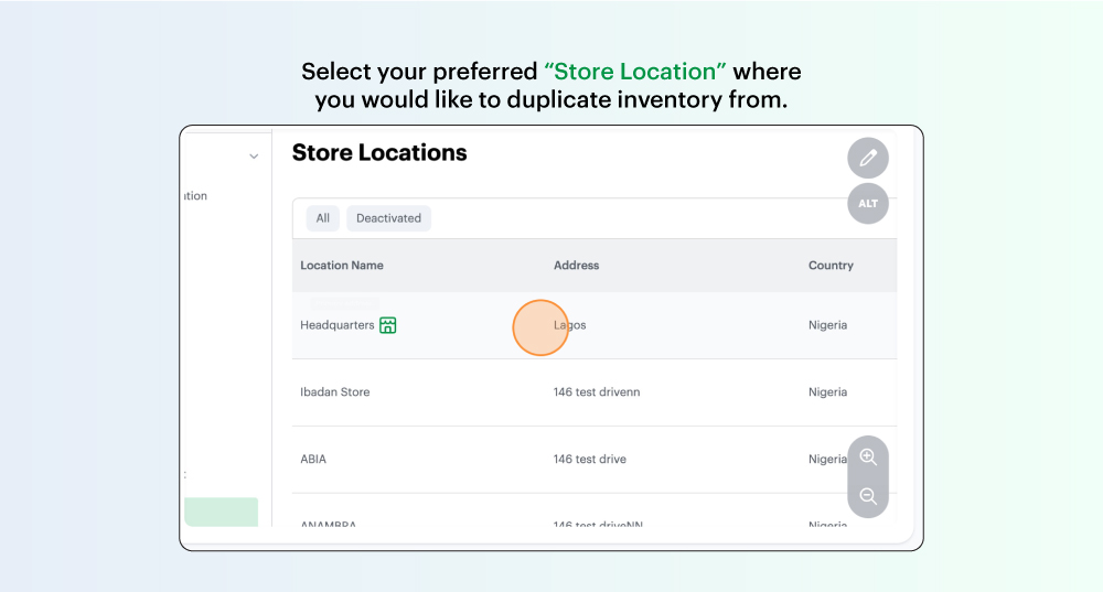 Duplicating products across locations on the Bumpa app