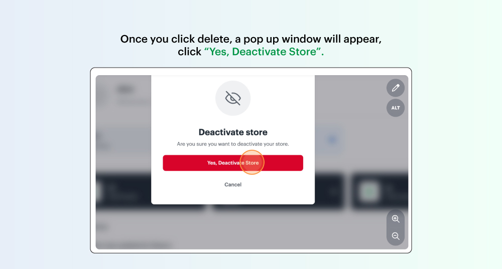 Deactivating a location on the Bumpa app
