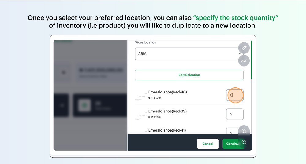 Duplicating products across locations on the Bumpa app
