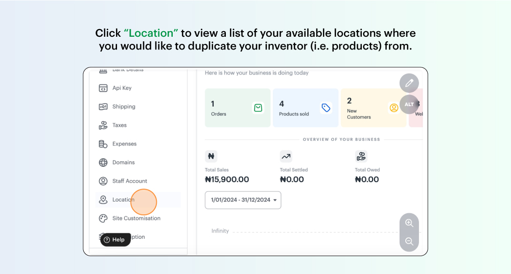 Duplicating products across locations on the Bumpa app
