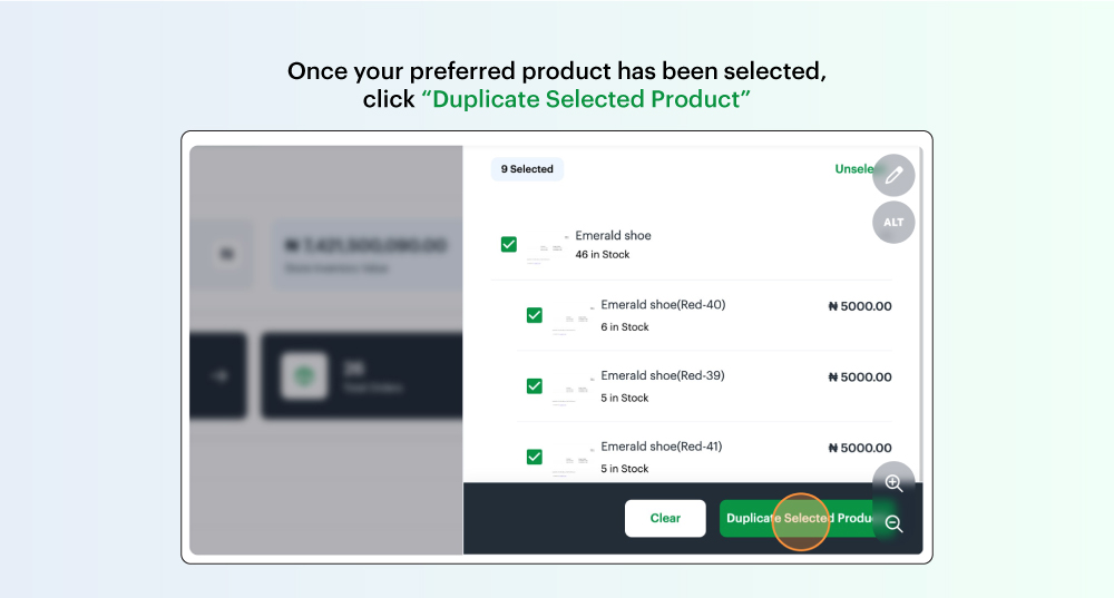 Duplicating products across locations on the Bumpa app