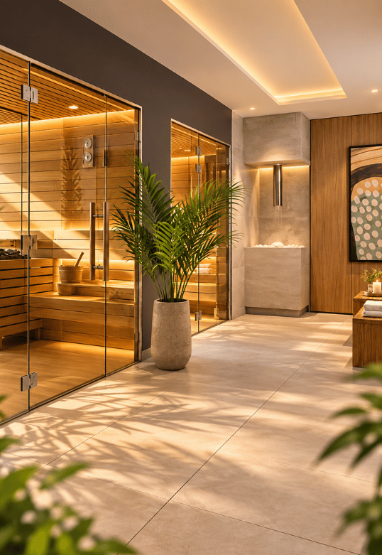 Luxe Spa Corridor with Glass Sauna(1)