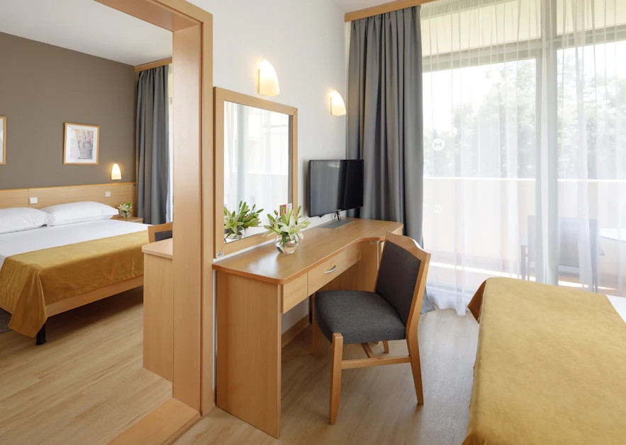 Hotel Aurora Plava Laguna Accommodation units Economy room with french bed and balcony park side connected 3