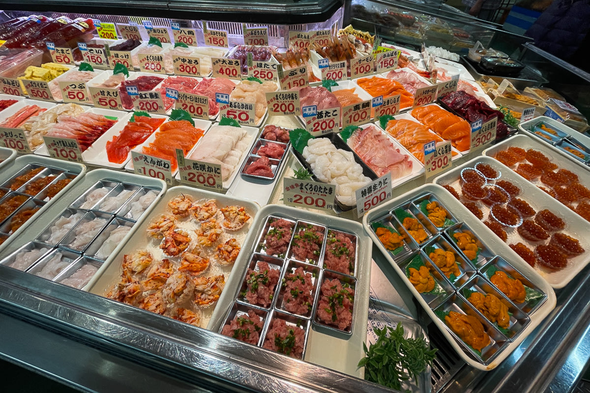 Fresh Seafood at Kushiro Washo Market in Eastern Hokkaido