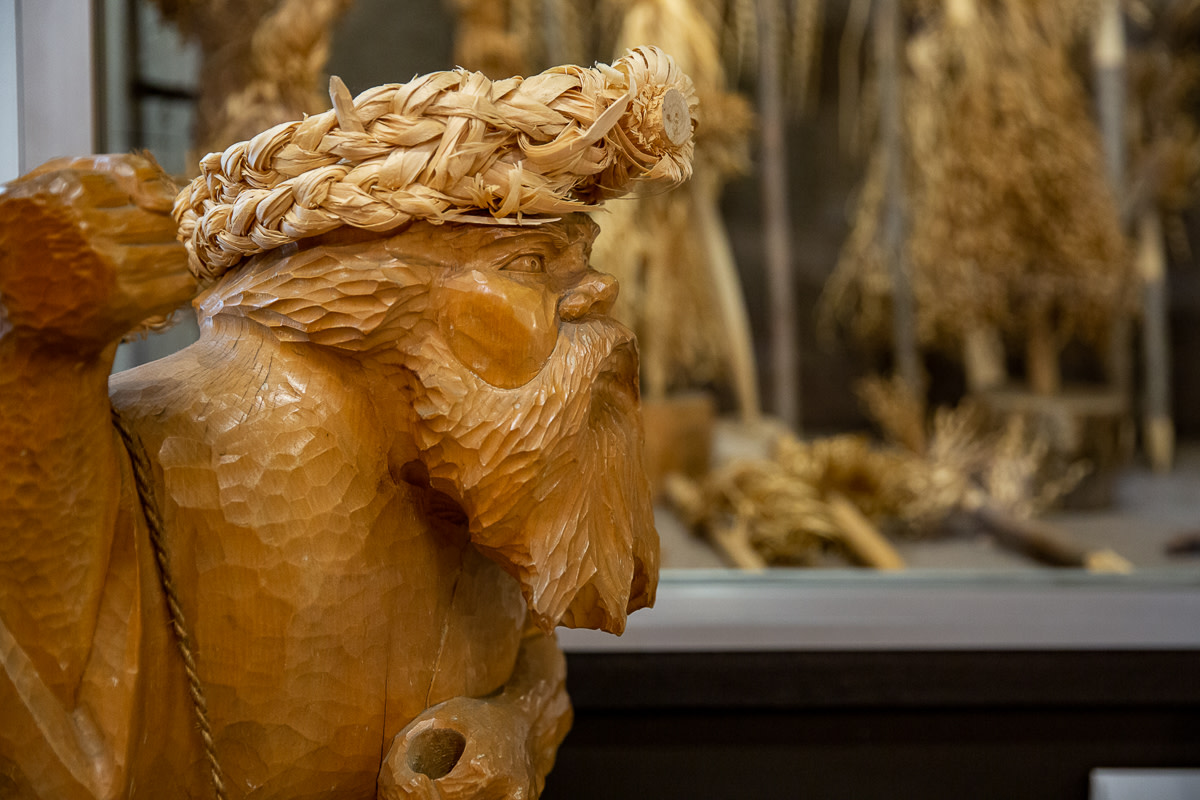 Ainu wood carving statue displayed at the museum (Photo courtesy of Aaron Jamieson Photography)