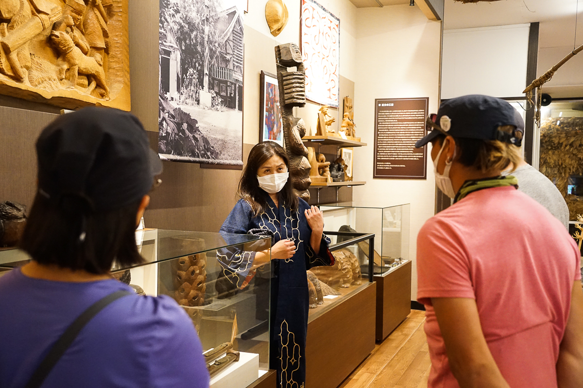 Ainu host Hisae san at Ainu Museum in Asahikawa