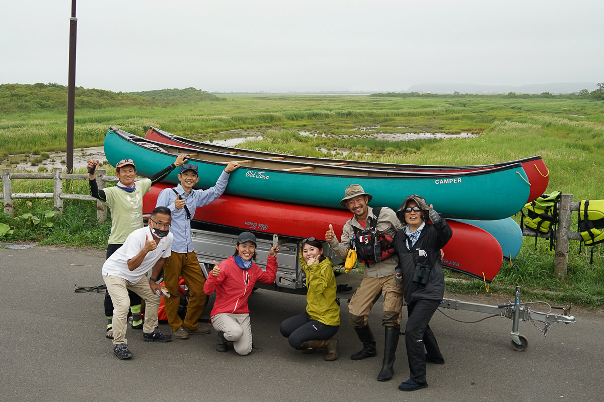 Adventure Hokkaido guests after canoeing