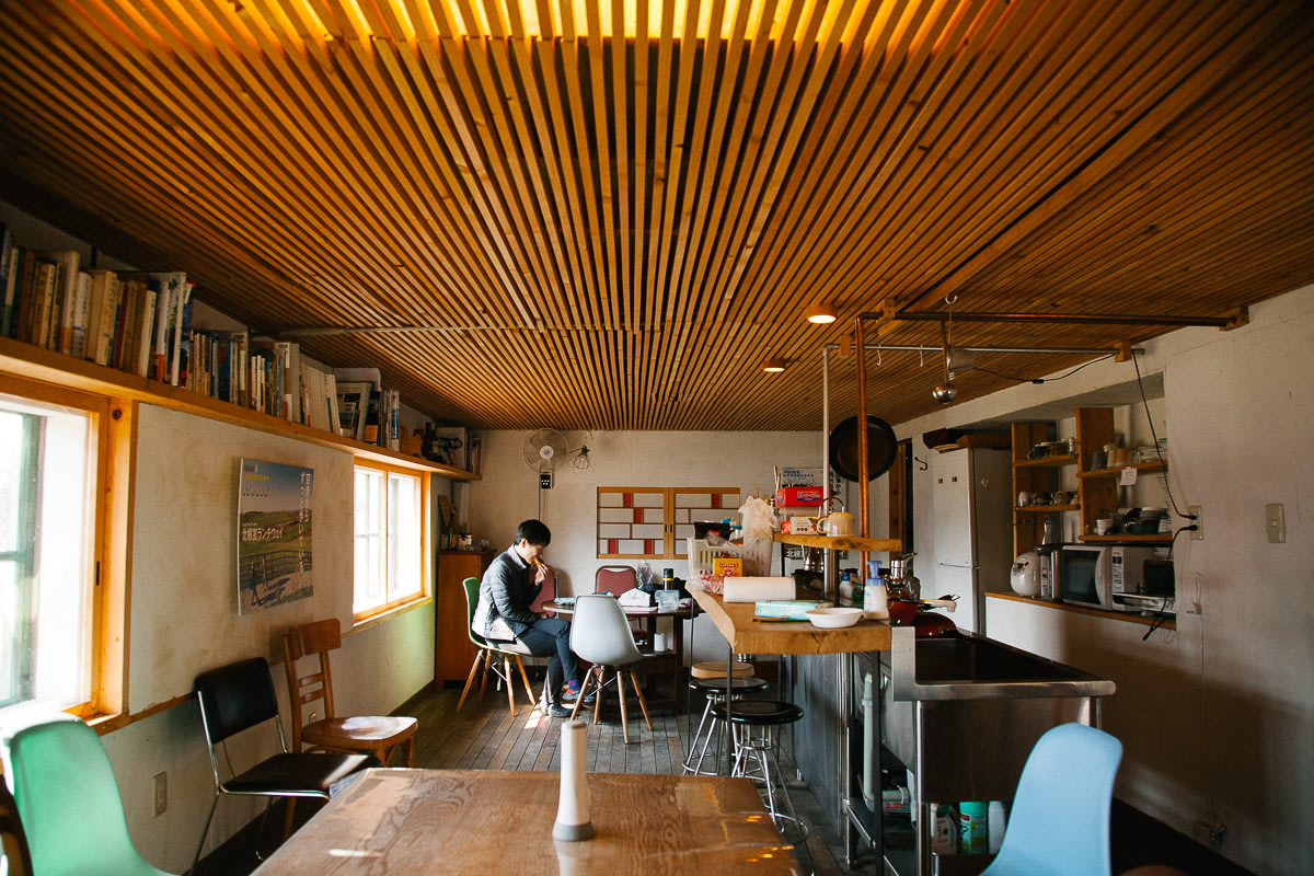 Adventure Hokkaido owner and co-founder Ayaka relaxes in her lodging.