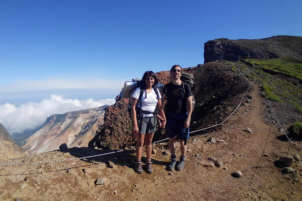 Scenic ridgeline under the blue sky