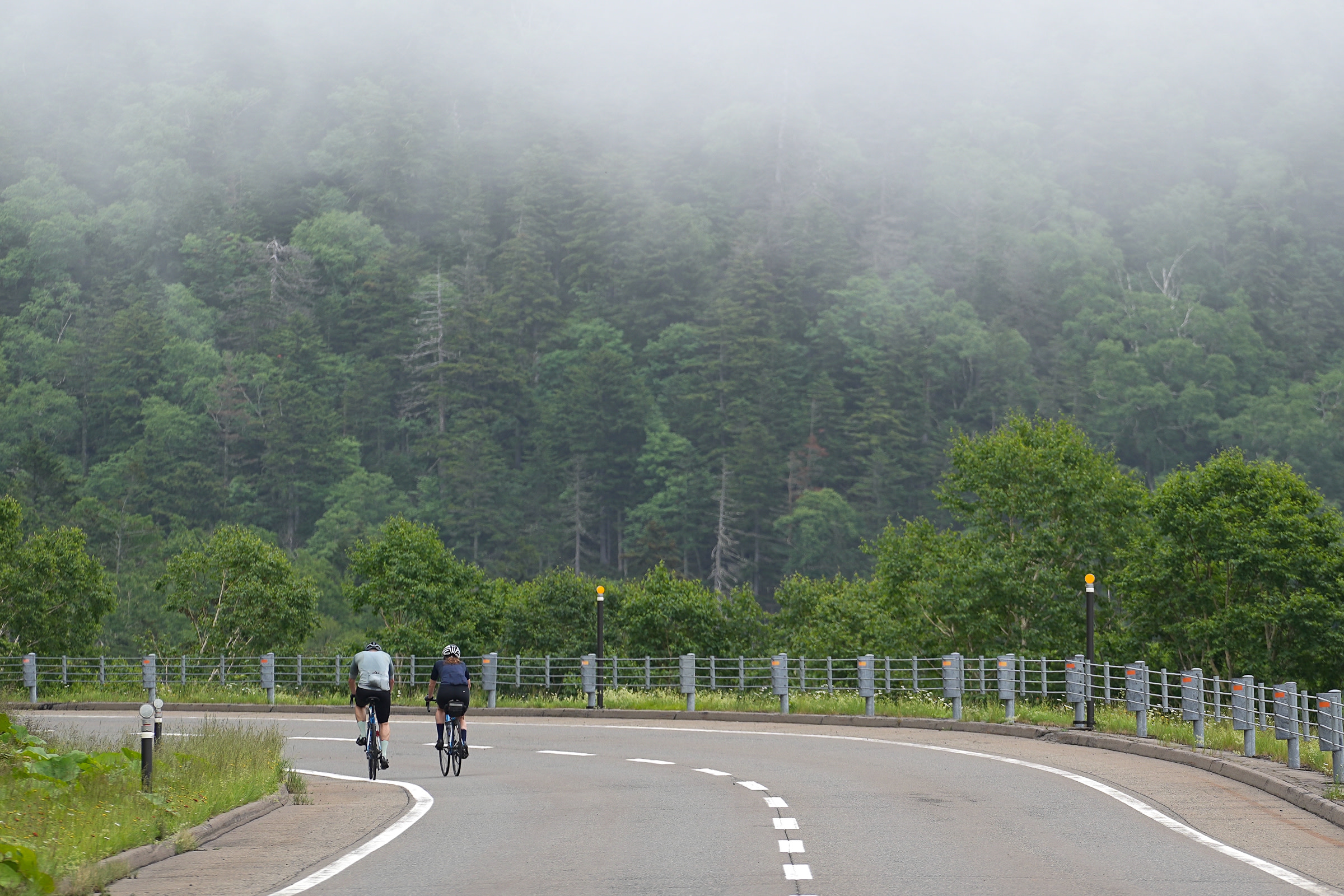 Cycling into the deep mountains of Daisetsuzan.