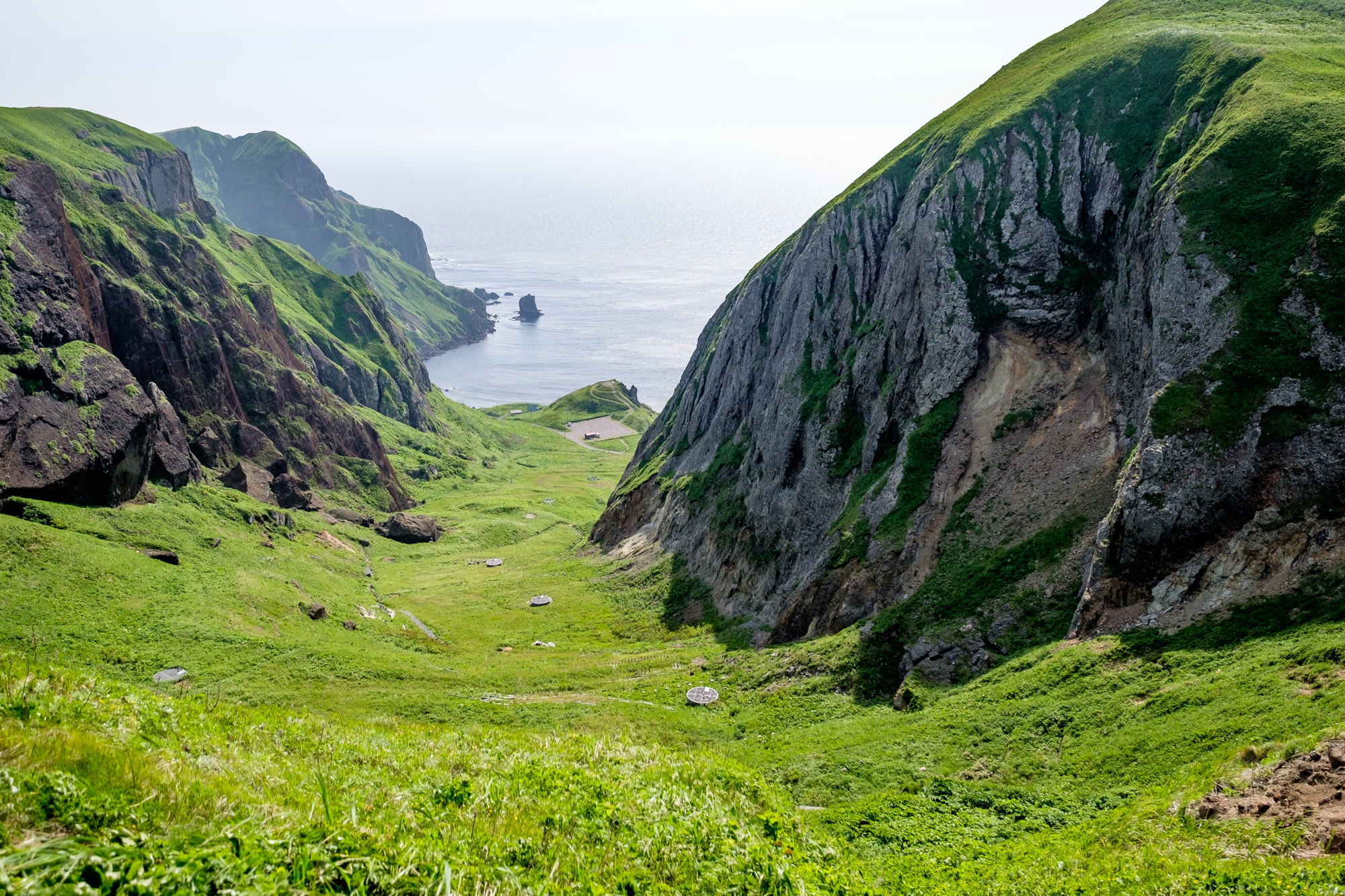 A view of Momoiwa from the hiking trail on Rebun