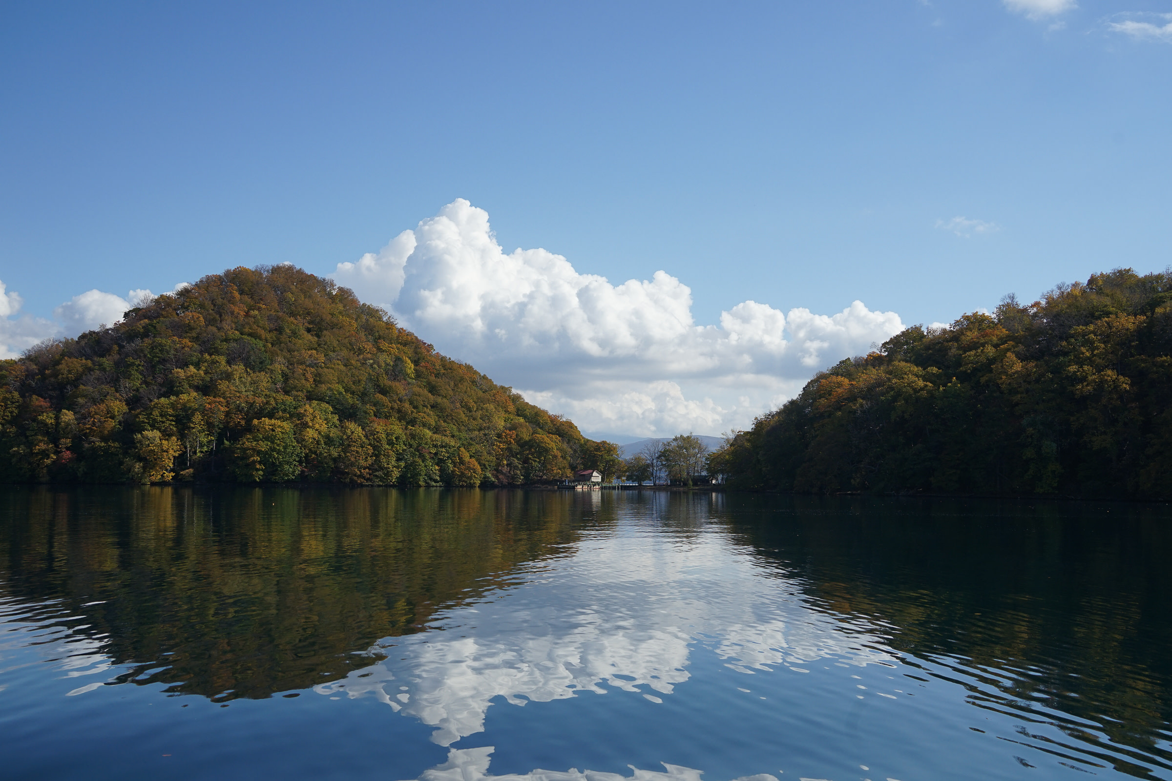 Islands photographed from the cruise boat on the way to Nakajima Island.