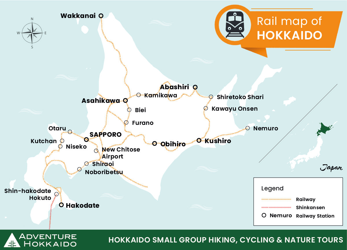 Railway map of Hokkaido