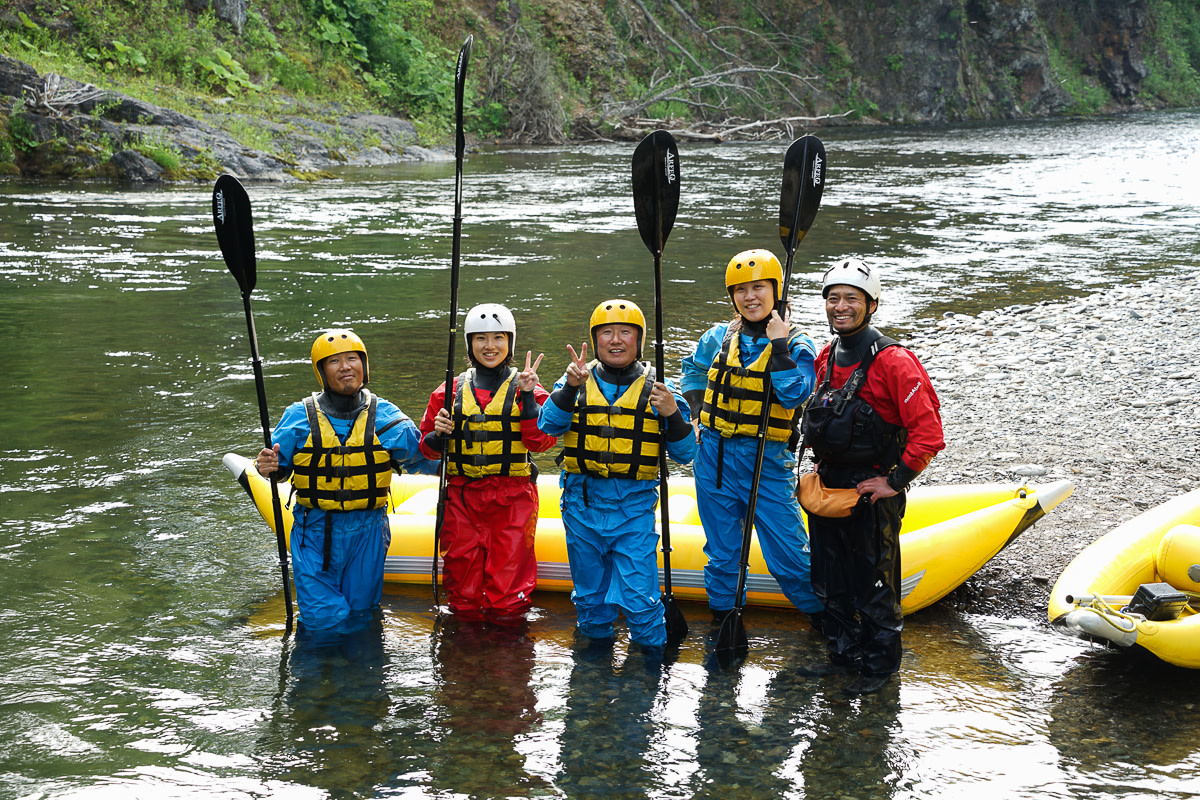 Final group shot with the river guide Kosuke san