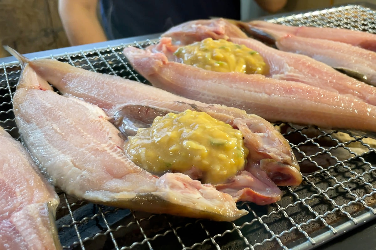 Grilled Hokke mackerel and miso sauce - local Hokkaido delicacy