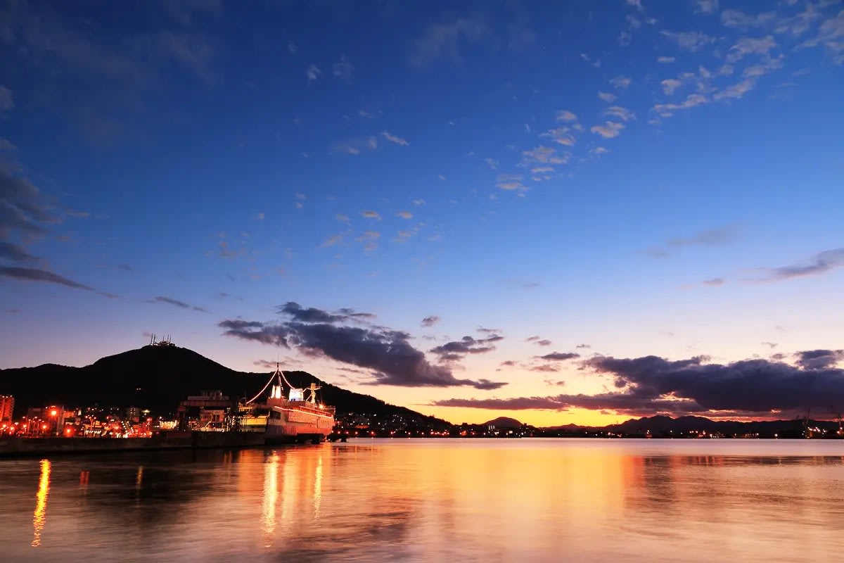 Ferry in Hakodate Port in Hokkaido at Sunset - How much does it cost to travel in Hokkaido?
