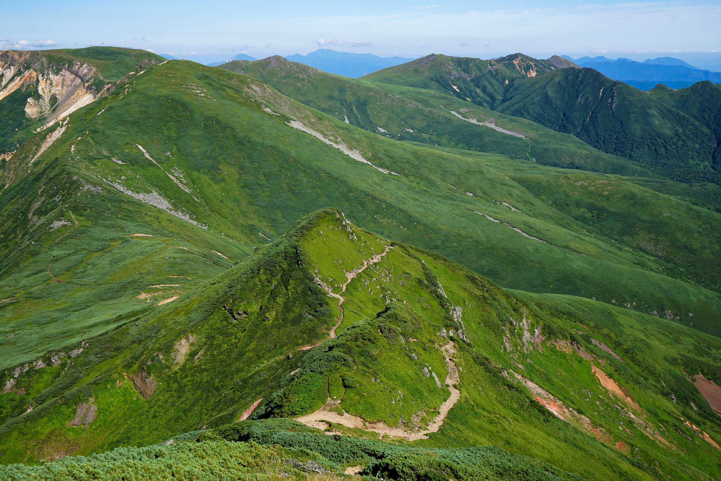 Hiking trails wind away across Mt. Furano.