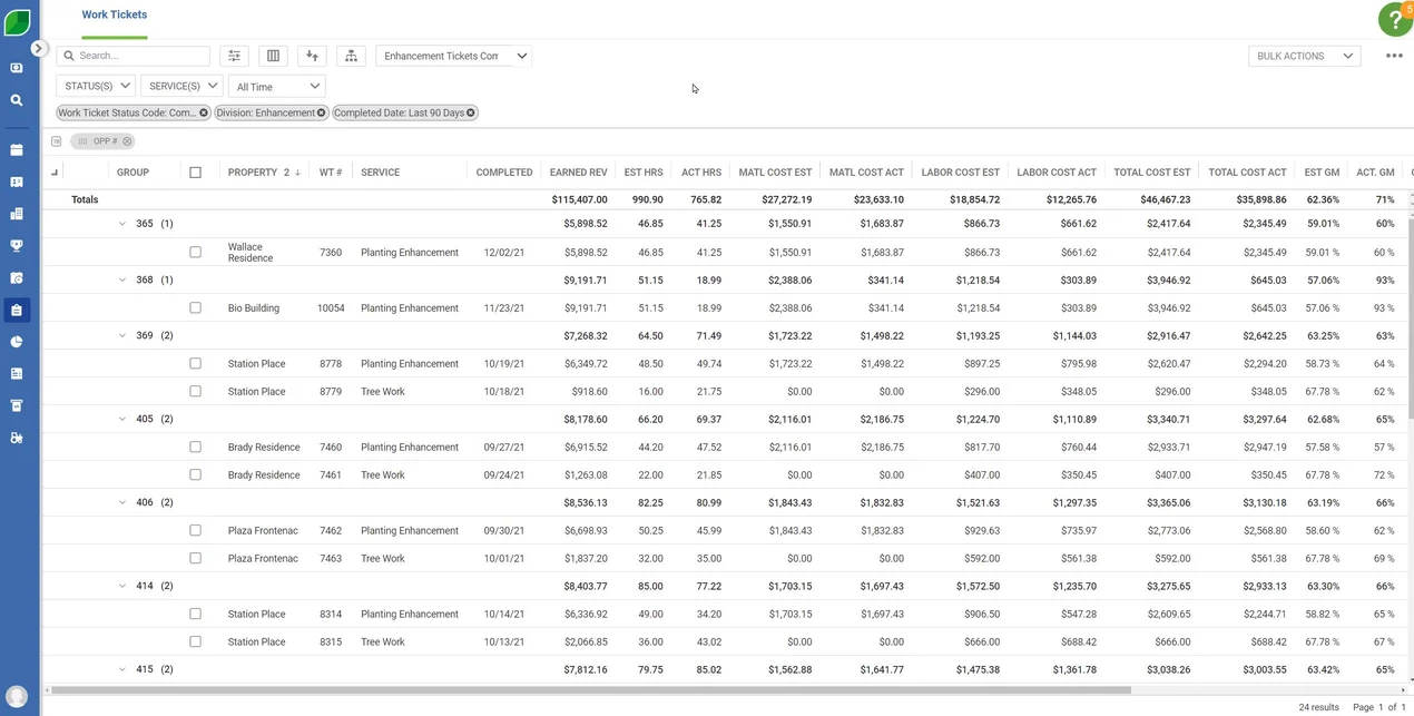 Aspire s job costing feature