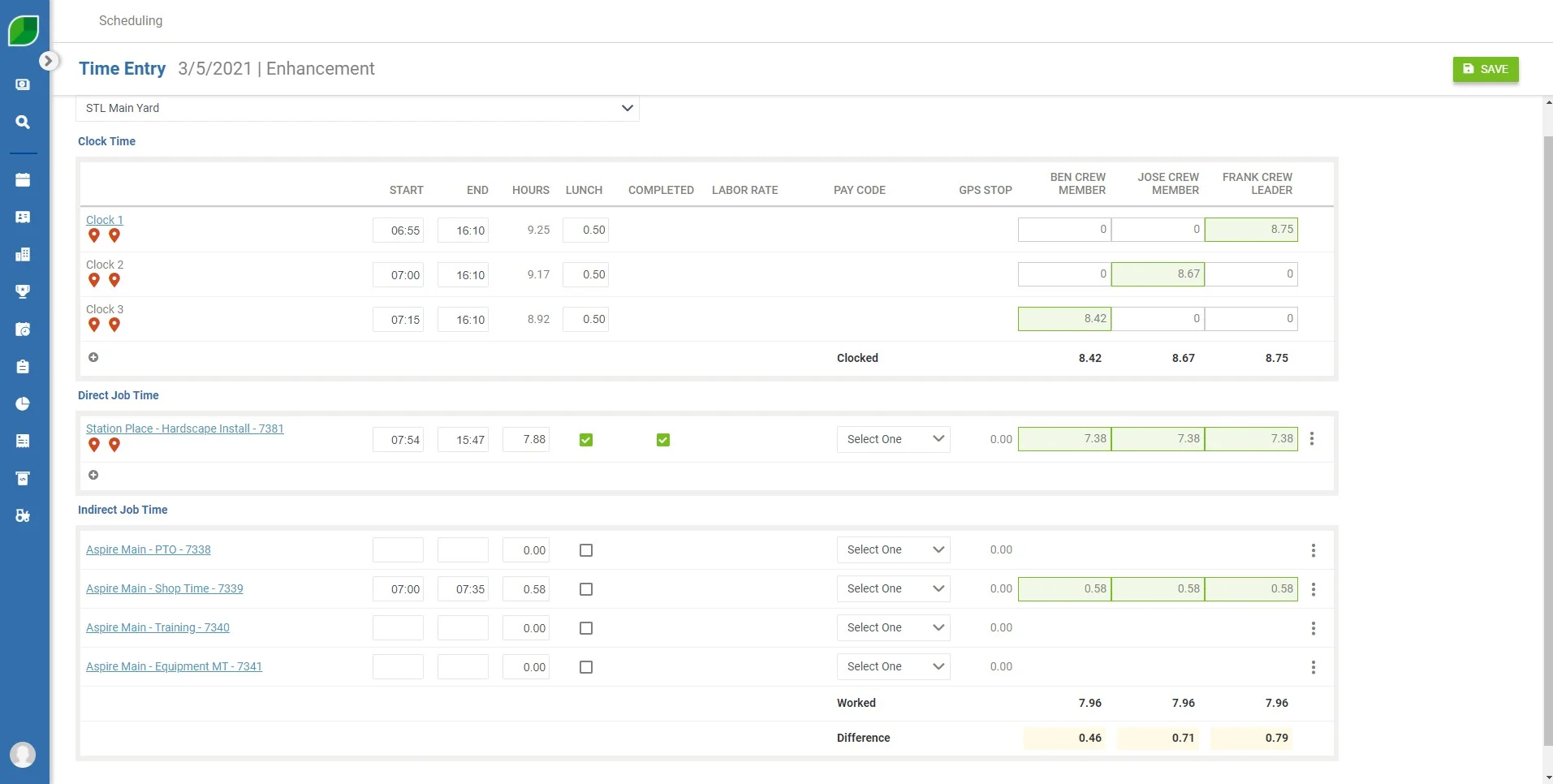 Product Screenshot | Accounting [Time Entry]